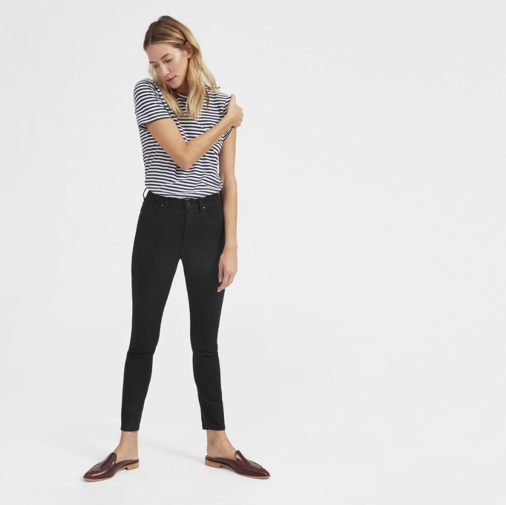 Everlane black high rise skinny ankle jean